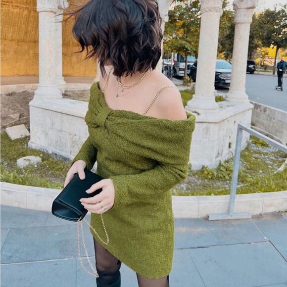 ZARA BLOGGER FAVE!!! Textured Dress with Bow NWT - Picture 11 of 16